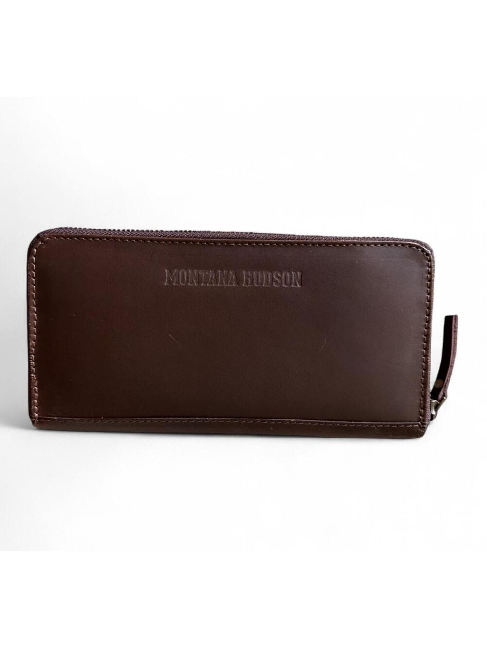 Montana Hudson Genuine Leather Zip Around Wallet Handcrafted